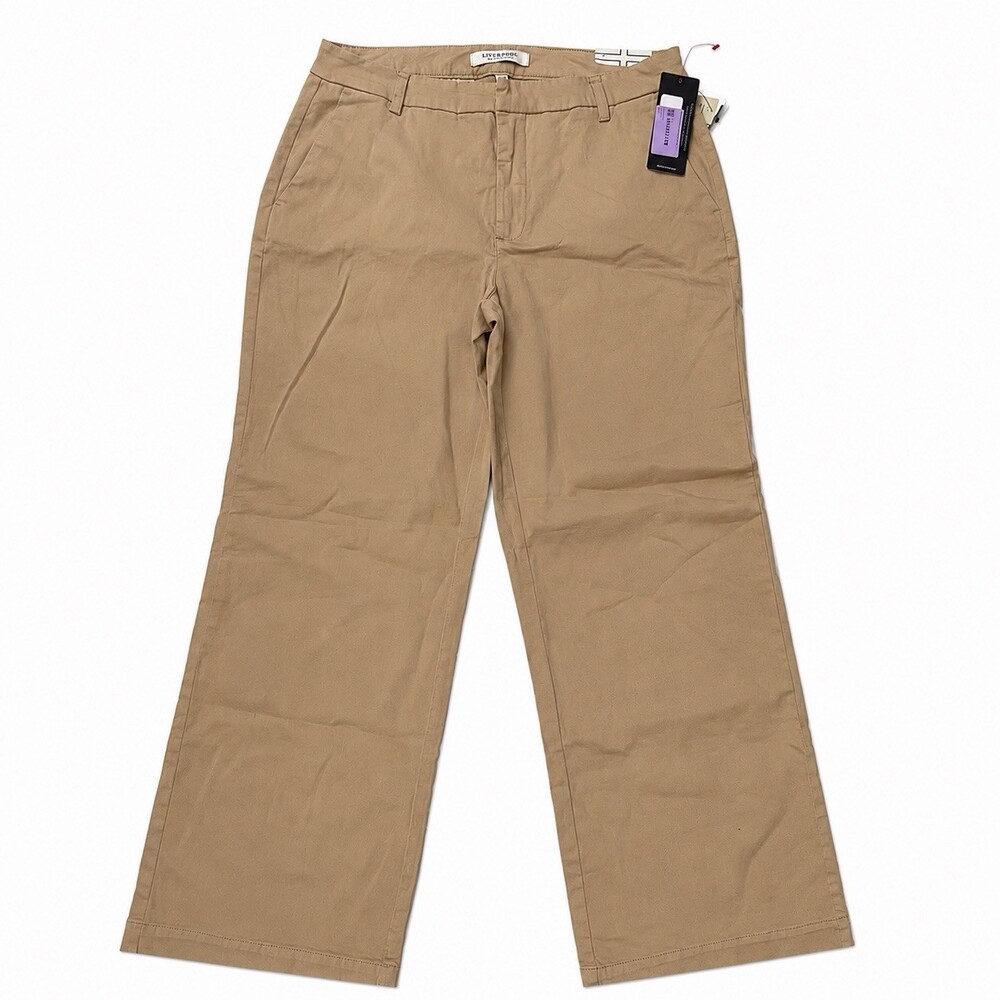 Liverpool Los Angeles Kelsey Wide Leg Trouser Women 12/31 Khaki NWT